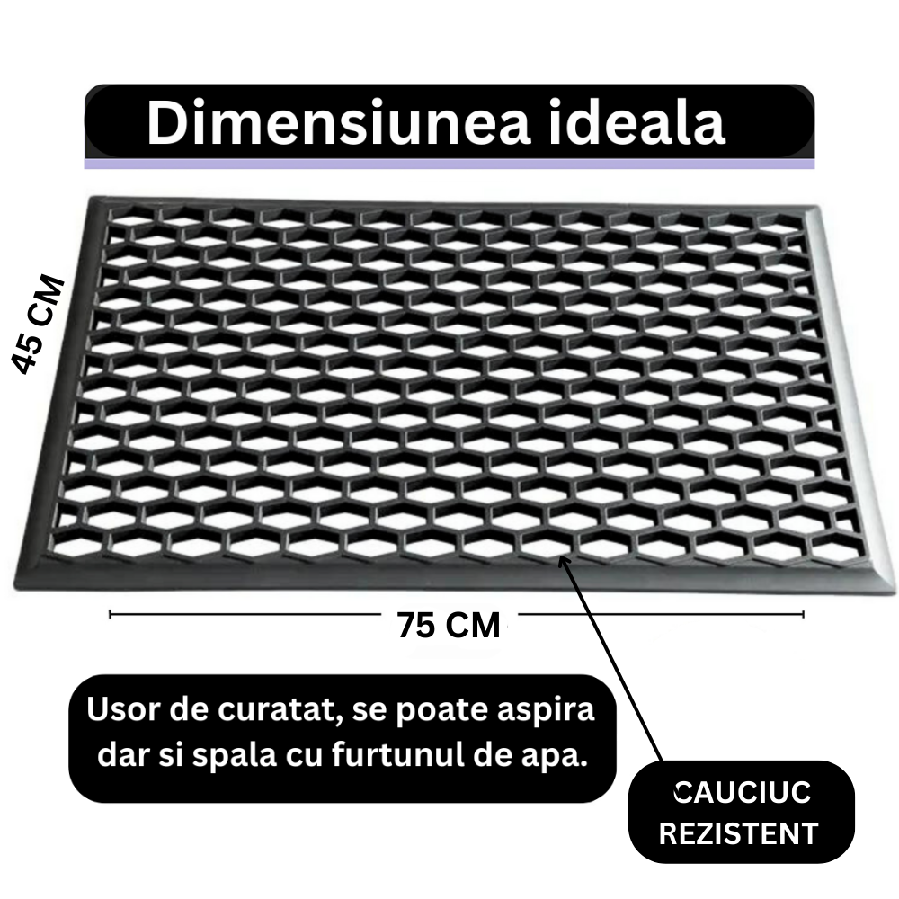 Covoras intrare cauciuc si PVC, ultra rezistent, DM08, 75x45 cm