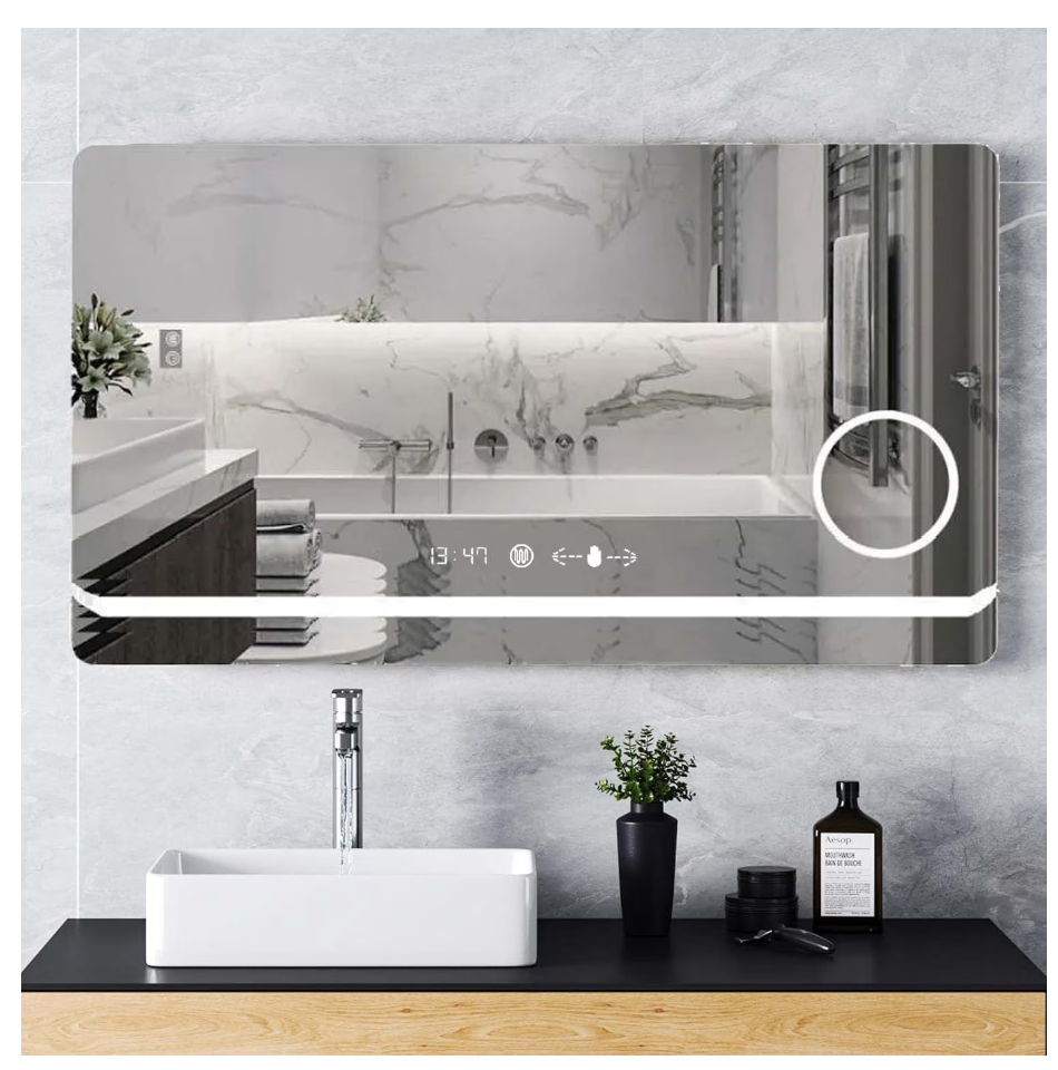 Oglinda LED Dreptunghiulara Colectia Marcello Funghi cu Functie Dezaburire si Sistem Touch, model W30