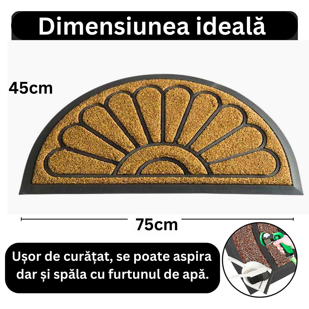 Covoras intrare cauciuc si polietilena antiderapant, maro DM10 - 75x45 cm