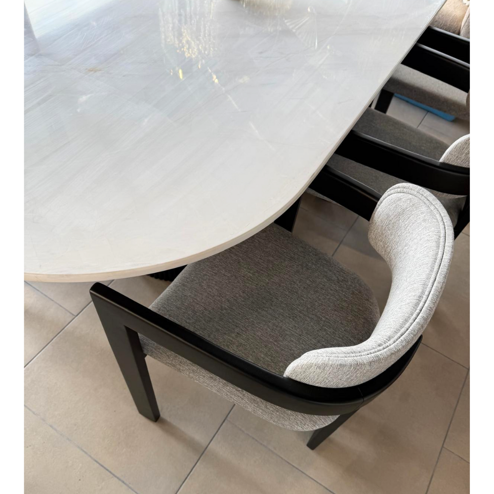 Masa Piatra Dolomit Marble 200x100x 2.5 cm + 6 scaune asortate