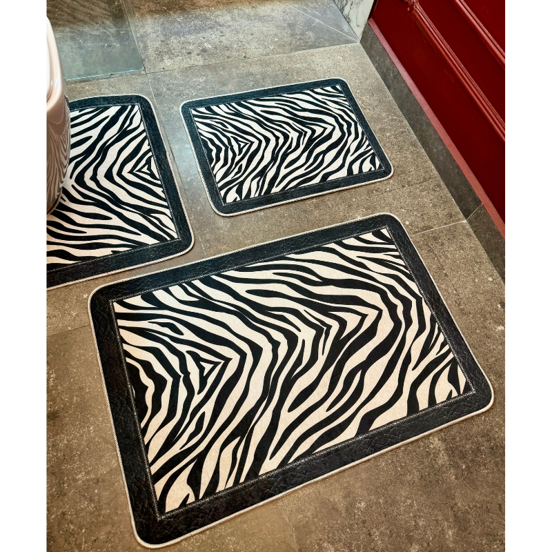 Covoras Baie Set 3 Piese, Antiderapant 100x60, 60x50, 40x60, model zebra