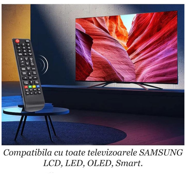 Telecomanda Tv universala, Compatibila Samsung, Acopera 100% gama Samsung LCD, LED, Smart, 2 baterii incluse