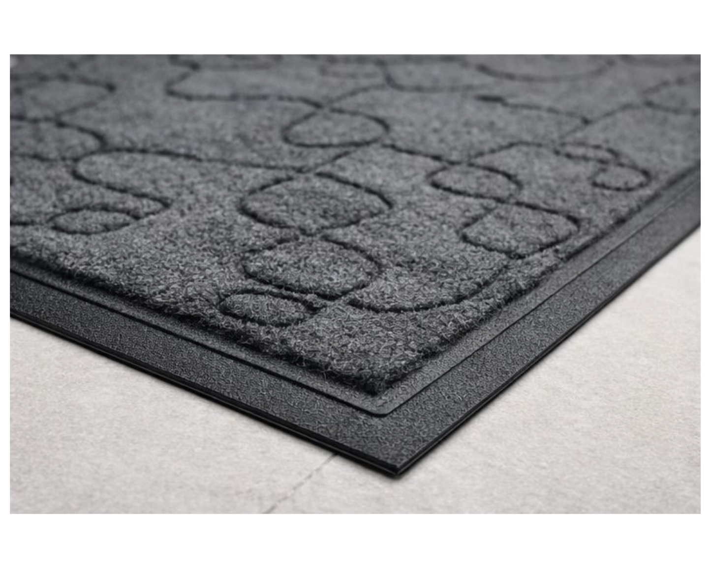 Covoras de intrare, 75x45 cm, absorbant, antiderapant, cu model modern si inscriptie, Spaghetti, ®OPTIMDEKO TR207