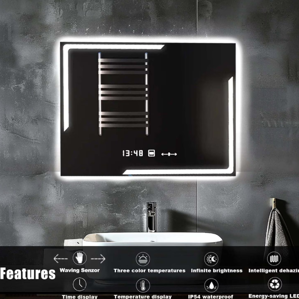 Oglinda LED Touch 80x60 cm Functie Dezaburire Colectia Marcello Funghi, model 1021