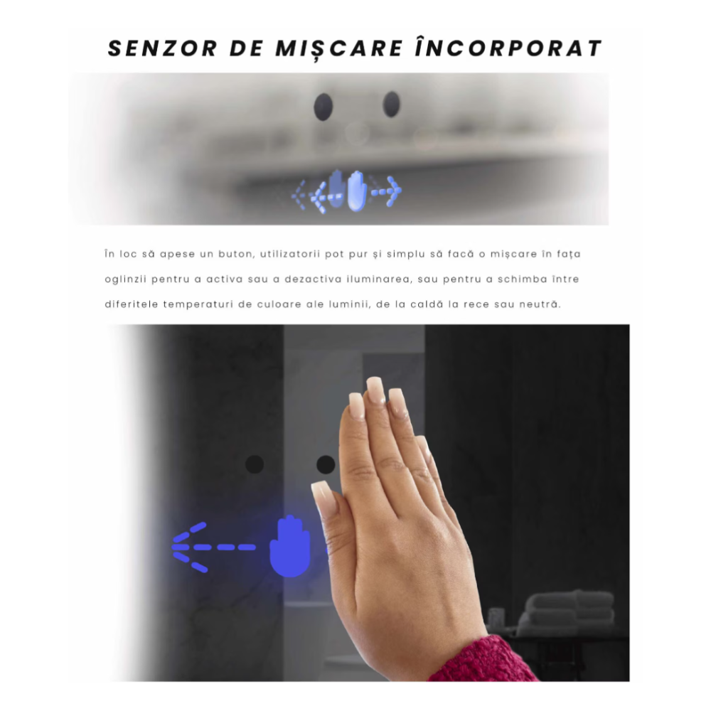 Oglinda LED Ovala Colectia Marcello Funghi cu Functie Dezaburire si Sistem Touch, model