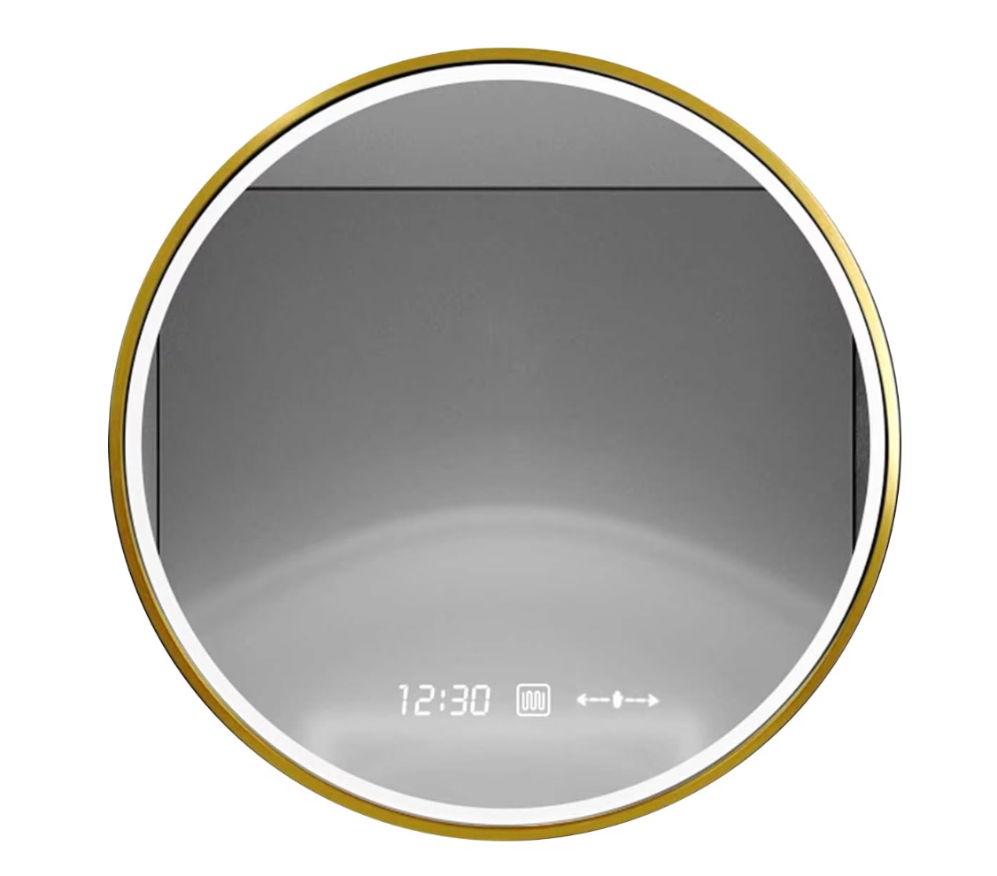 Oglinda LED Touch 60x60 cm Functie Dezaburire Rama Aurie Colectia Marcello Funghi, model W04/60x60 cm