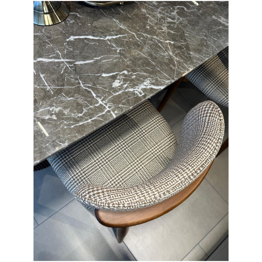 Masa White Brown 200x100cm + 6 scaune asortate