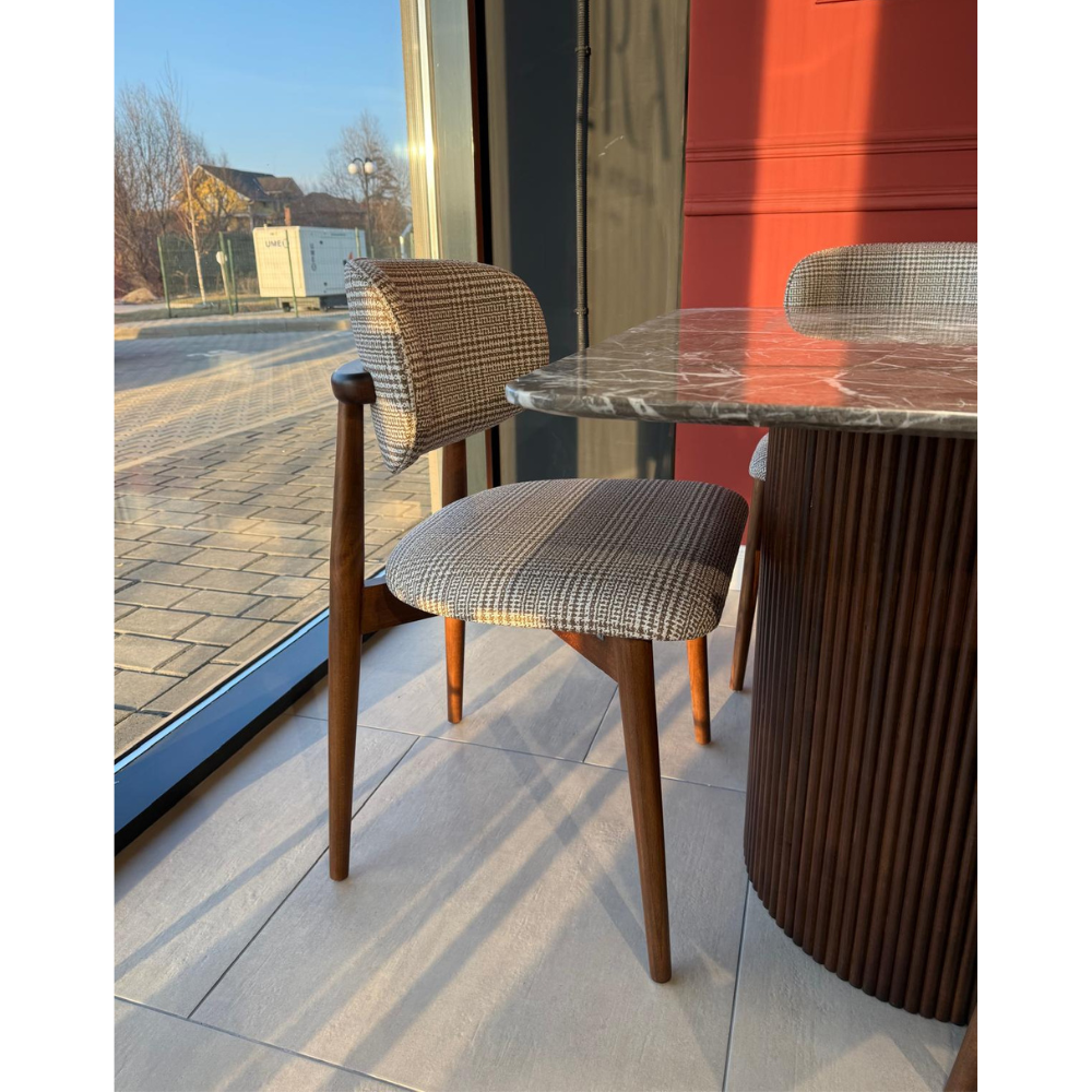 Masa White Brown 200x100cm + 6 scaune asortate