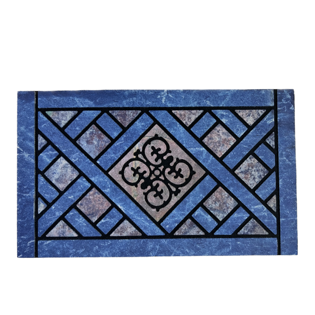 Covoras intrare cauciuc & nylon - STONE BLUE - 75 x 45 cm