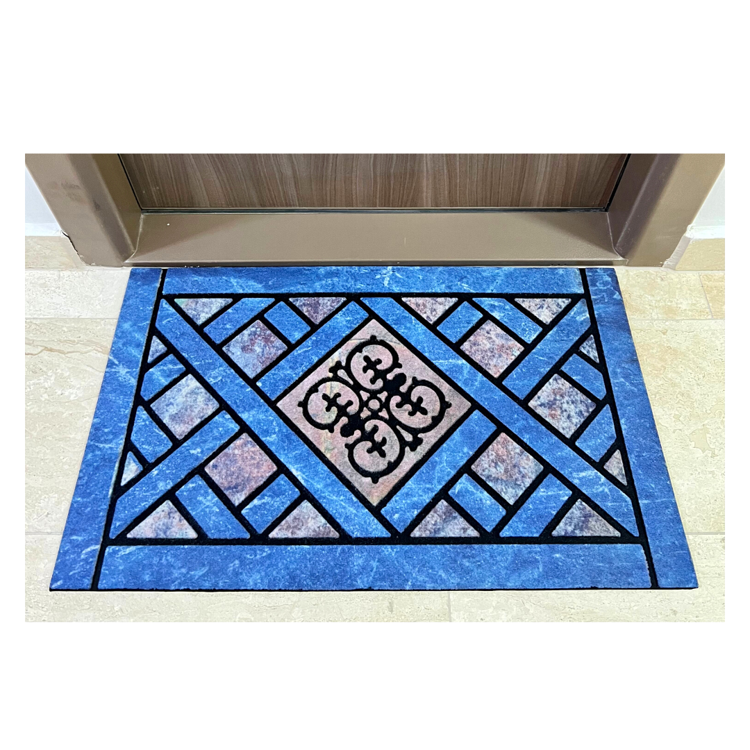 Covoras intrare cauciuc & nylon - STONE BLUE - 75 x 45 cm