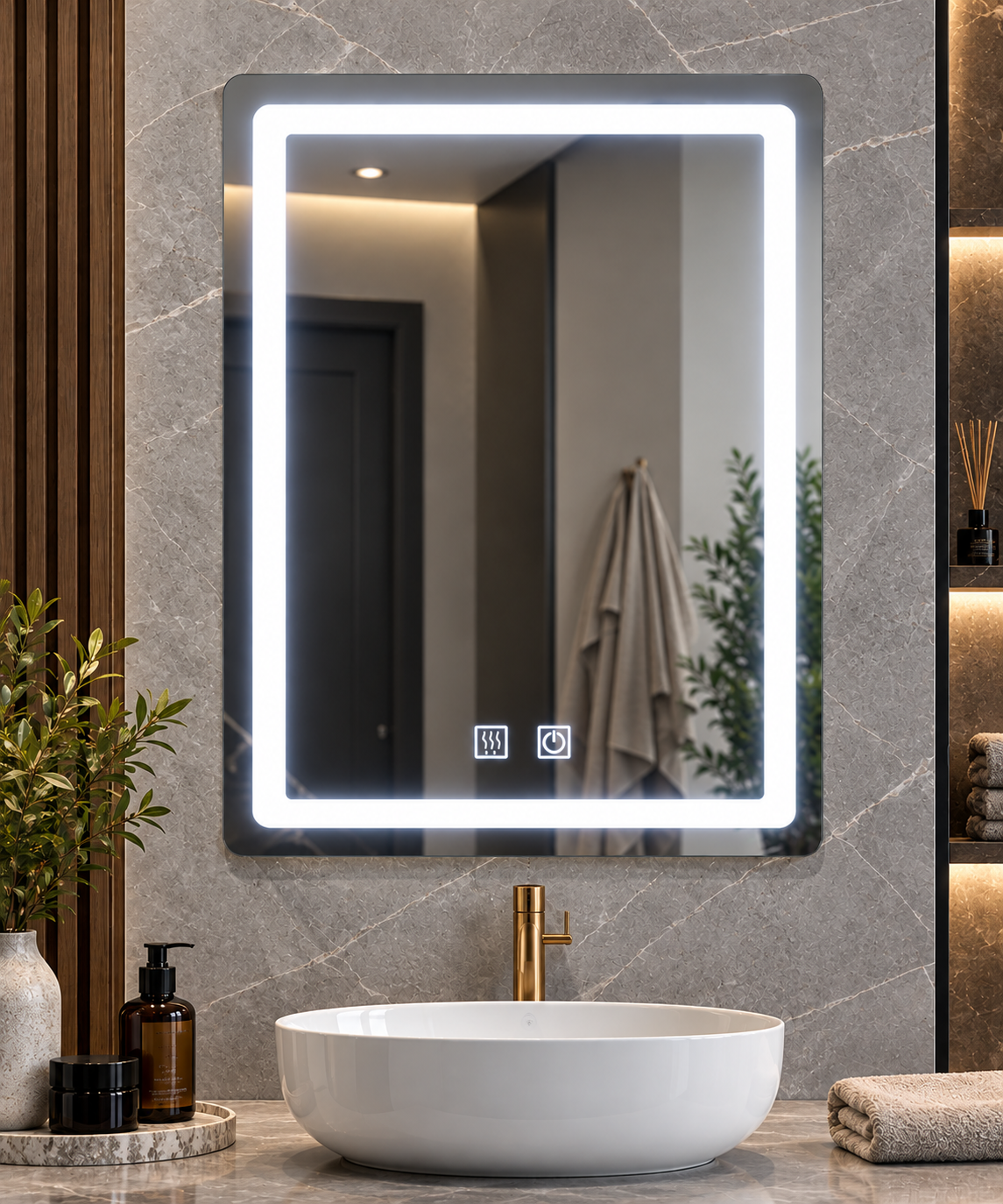 Oglinda Led Dreptunghiulara Touch, cu Functie Dezaburire E09/60x80cm