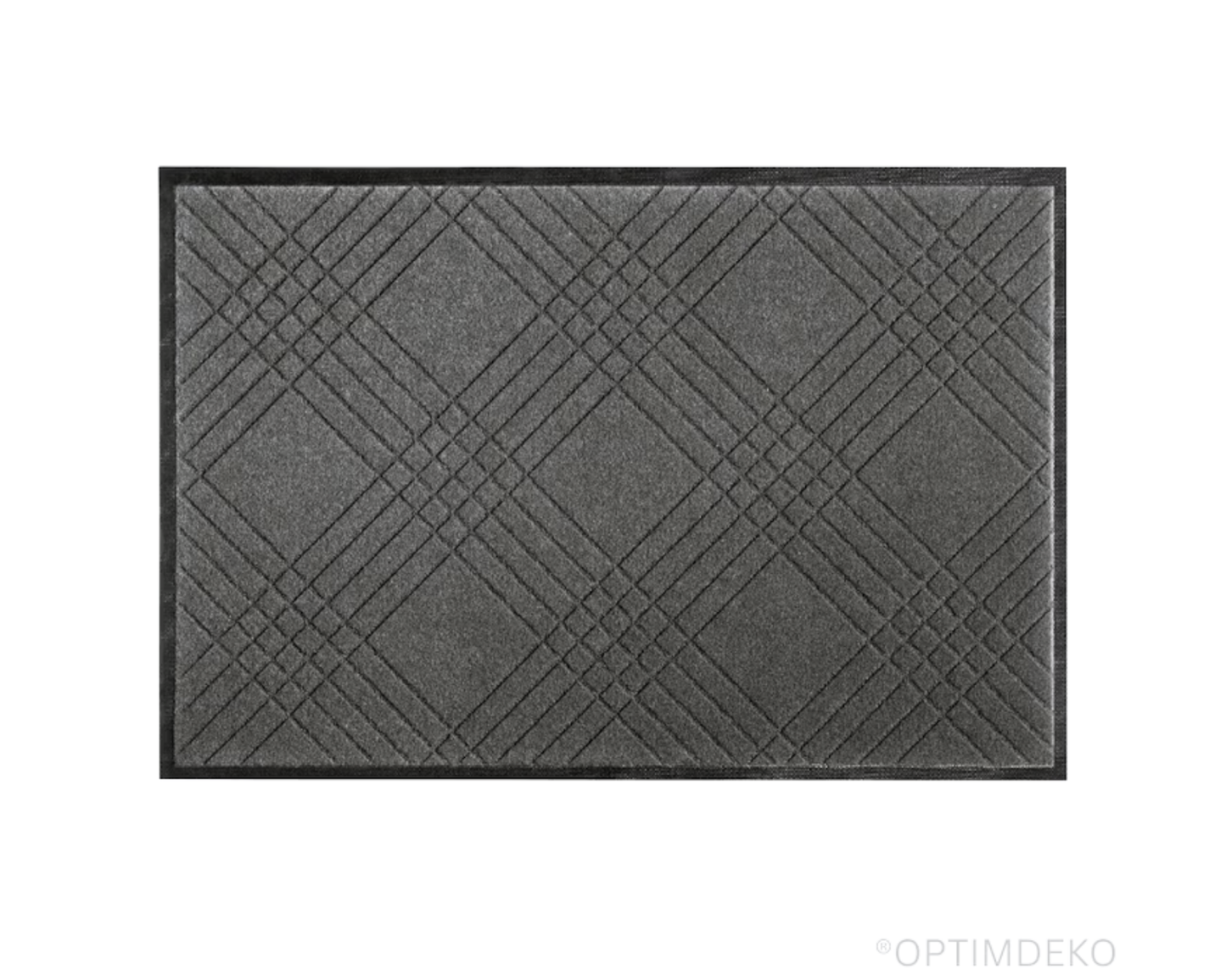 Covoras de intrare 75x45 cm, absorbant, antiderapant, cu model modern, gri, ®OPTIMDEKO TR208