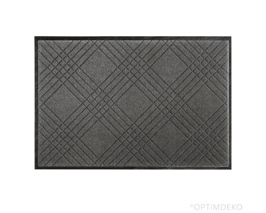 Covoras de intrare 75x45 cm, absorbant, antiderapant, cu model modern, gri, ®OPTIMDEKO TR208