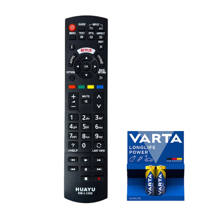 Telecomanda tv universala, Compatibila Panasonic, Acopera 100% gama Panasonic LCD, LED, Smart, baterii incluse