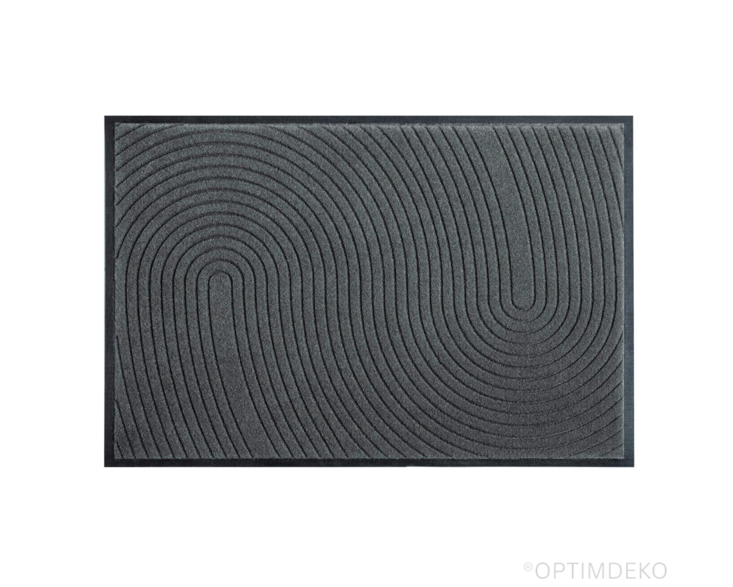 Covoras de intrare, 75x45 cm, absorbant, antiderapant, cu model modern, gri, ®OPTIMDEKO TR206