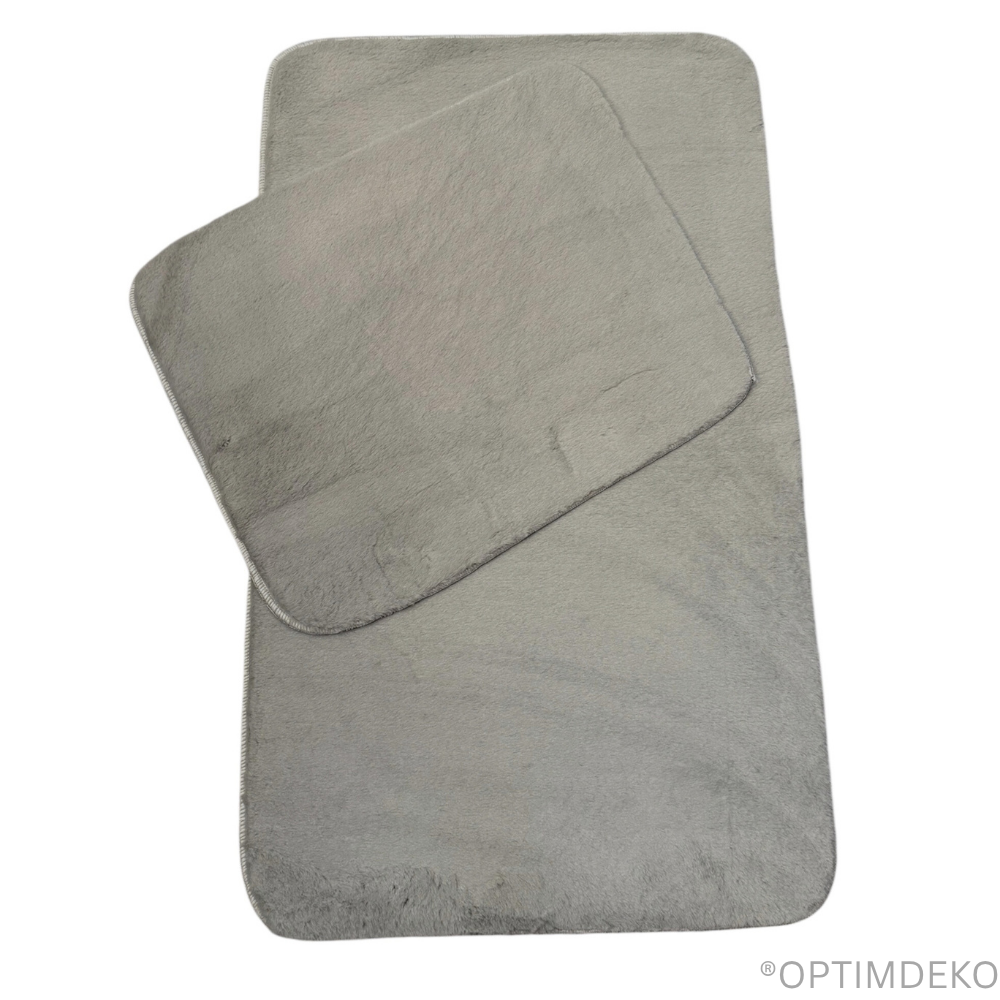 Set Covorase de Baie Ultra Pufoase si Antiderapante, 100x60 + 60x50 cm, Confort Premium, Gri