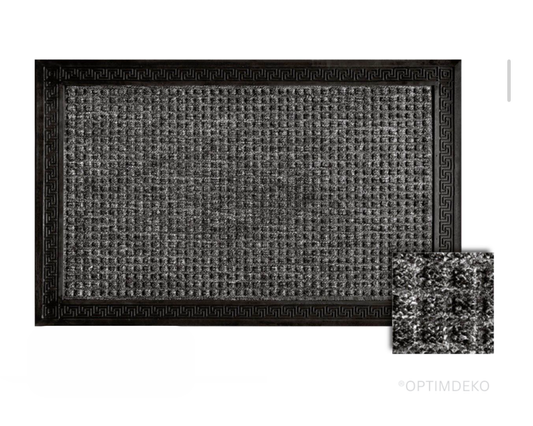 Covoras intrare gri 90x60 cm, ®OPTIMDEKO, antiderapant, rezistent, absorbtie murdarie si apa, interior/exterior, CR096 GRI