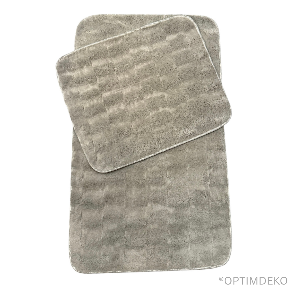 Set Covorase de Baie Ultra Pufoase si Antiderapante, 100x60 + 60x50 cm, Confort Premium, Maro