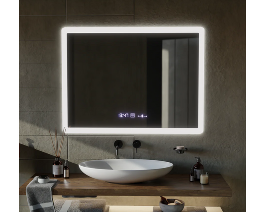 Oglinda LED Colectia Marcello Funghi Dreptunghiulara cu Functie Dezaburire si Sistem Touch, model W21/80x60cm