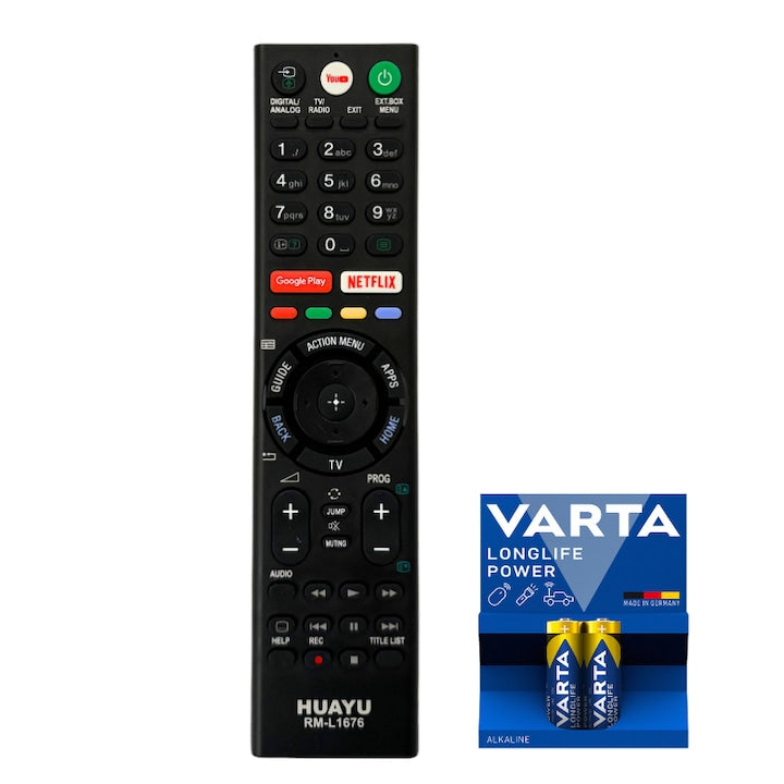 Telecomanda tv universala, Compatibila Sony, Acopera 100% gama Sony LCD, LED, Smart, baterii incluse