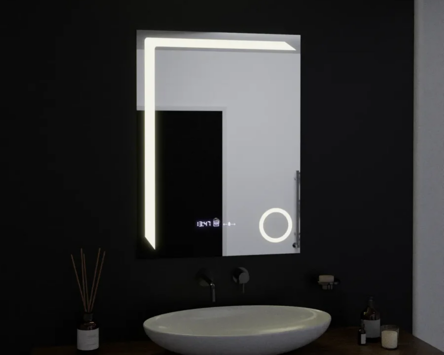 Oglinda LED Colectia Marcello Funghi Dreptunghiulara cu Functie Dezaburire si Sistem Touch, model W07/60x80cm