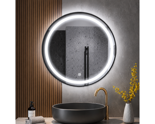 Oglinda LED Touch, Rama Neagra, C110/60x60 cm Colectia Korman Technik