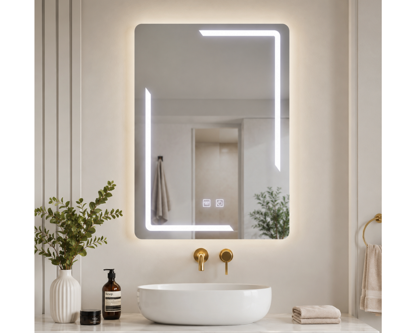 Oglinda Led Dreptunghiulara Touch, cu Functie Dezaburire E38/60x80cm
