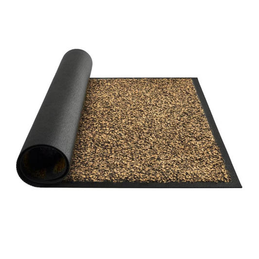 Covoras intrare antiderapant -mocheta si cauciuc- maro - 90x150cm