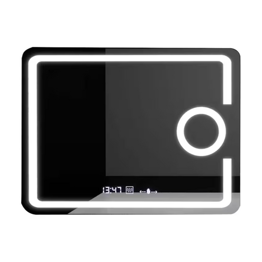 Oglinda LED Dreptunghiulara, cu Functie Dezaburire, Lupa Cosmetica si Sistem Touch, Colectia Marcello Funghi, w05 80x60cm