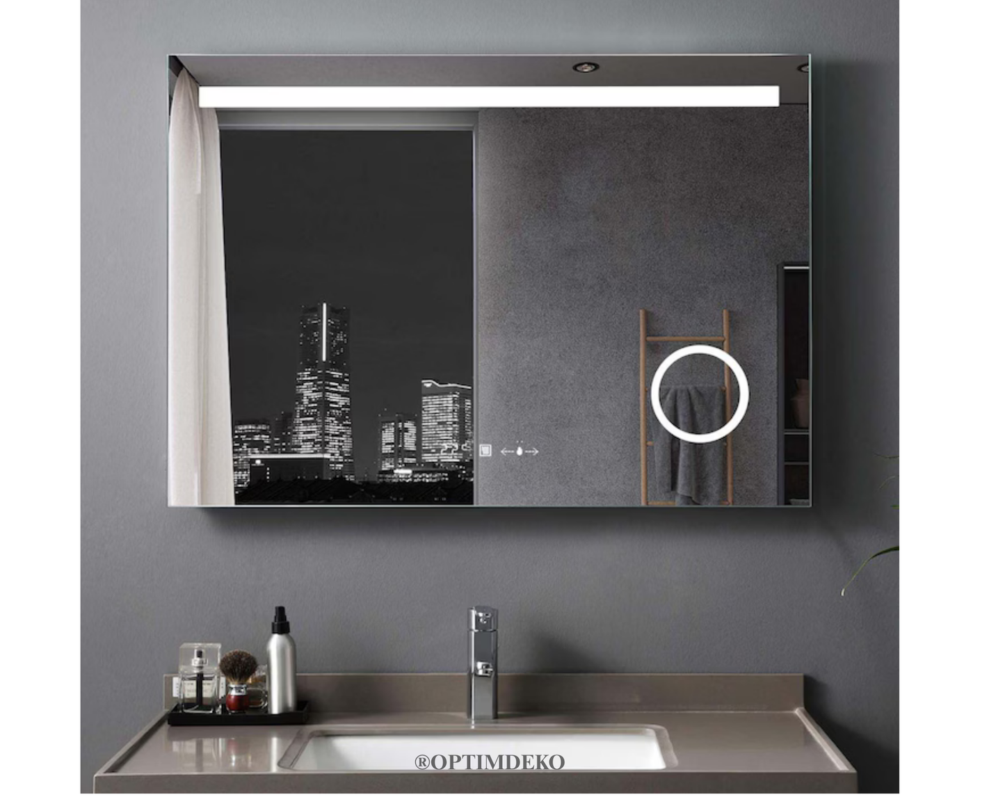 Oglinda LED Colectia Marcello Funghi Dreptunghiulara cu Functie Dezaburire si Sistem Touch, model W07/80x60cm