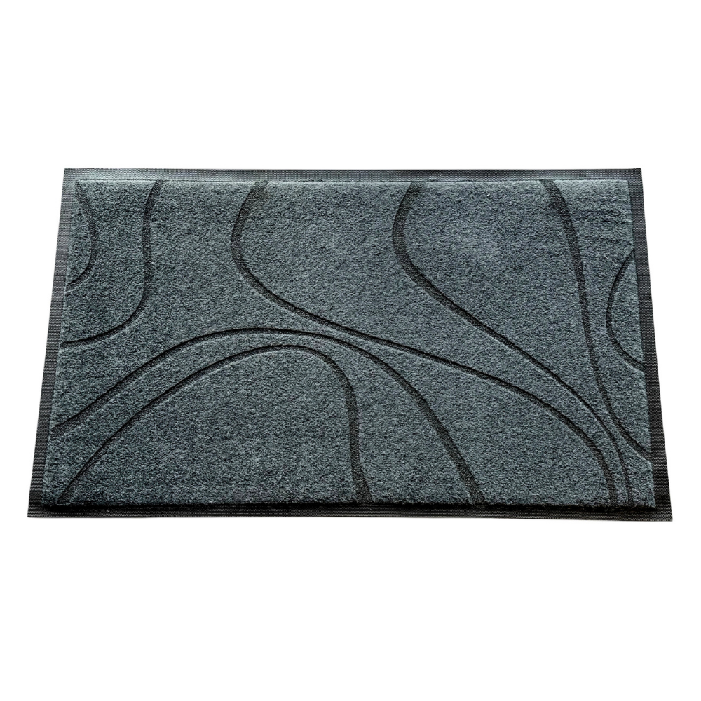 Covoras de intrare, absorbant, antiderapant, cu model modern, gri, ®OPTIMDEKO, TR 202