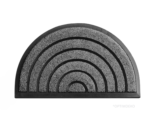 Covoras intrare modern, cauciuc si polietilena, foarte rezistent, DM 09 Gri, 75x45 cm, semicerc