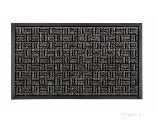 Covoras intrare gri 90x60 cm, ®OPTIMDEKO, antiderapant, rezistent, absorbtie murdarie si apa, interior/exterior, CR013 GRI
