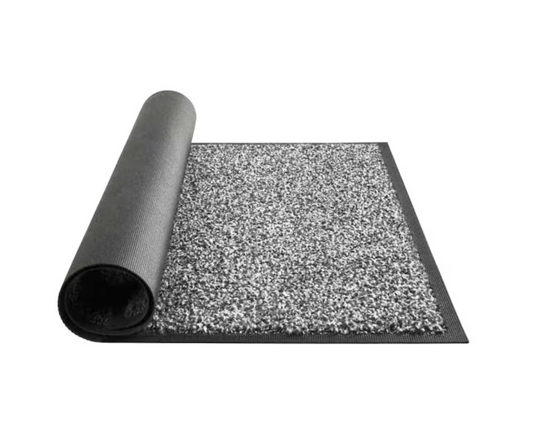 Covoras intrare antiderapant -mocheta si cauciuc-  gri deschis - 90x150cm