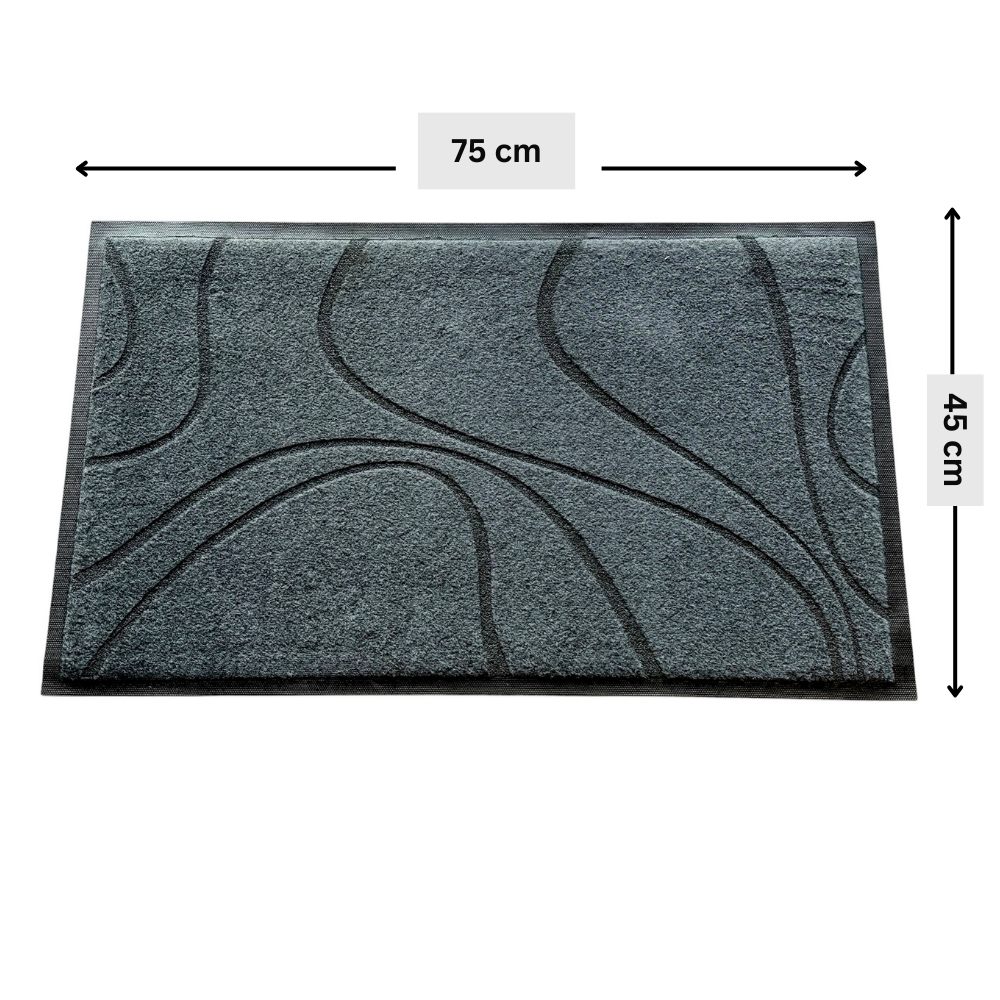 Covoras de intrare, absorbant, antiderapant, cu model modern, gri, ®OPTIMDEKO, TR 202