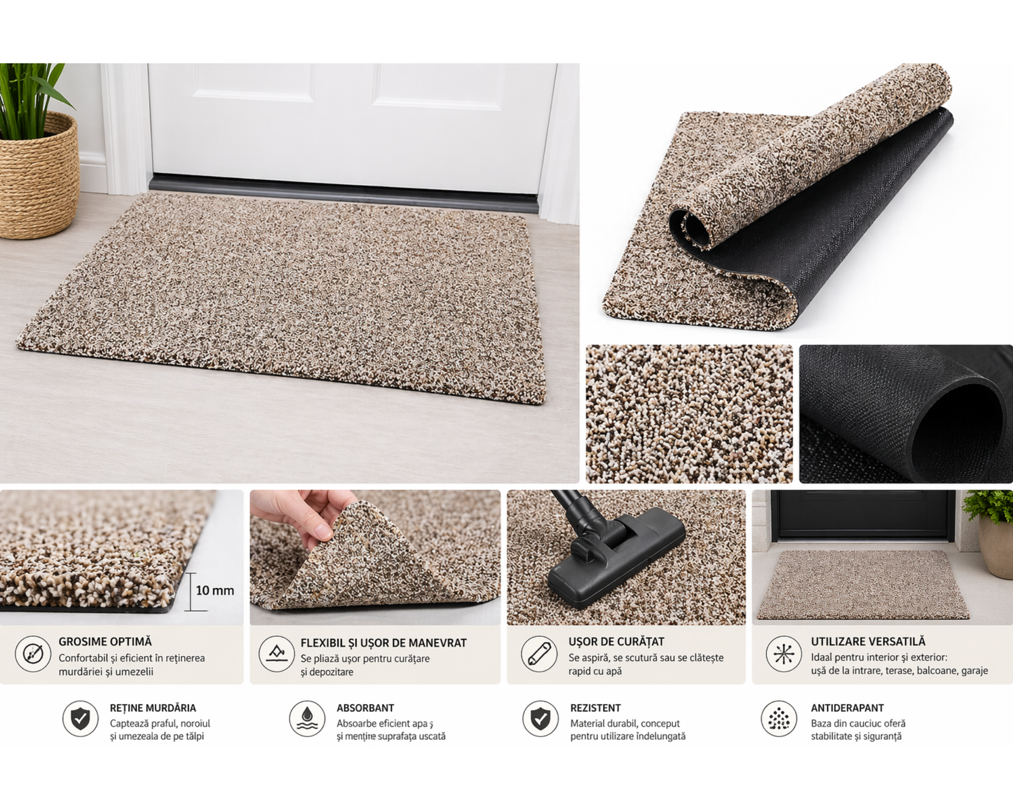 Covoras intrare absorbant antimurdarie, Magic Mat Maro 90x60cm ®OPTIMDEKO