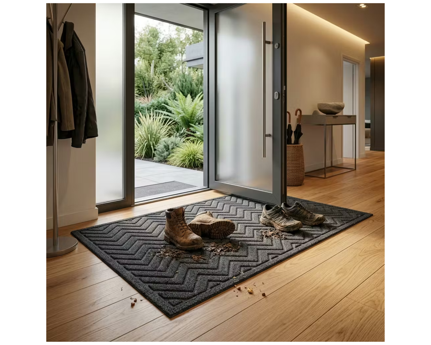 Covoras de intrare, interior & exterior ®OPTIMDEKO, 150x90 cm, anti-alunecare, foarte rezistent si durabil, Dirt Trapper, DM75 G