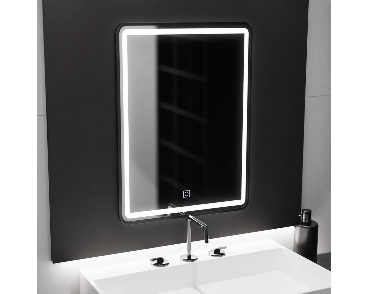 Oglinda LED Touch, Rama Neagra, C210/60x80 cm Colectia Korman Technik