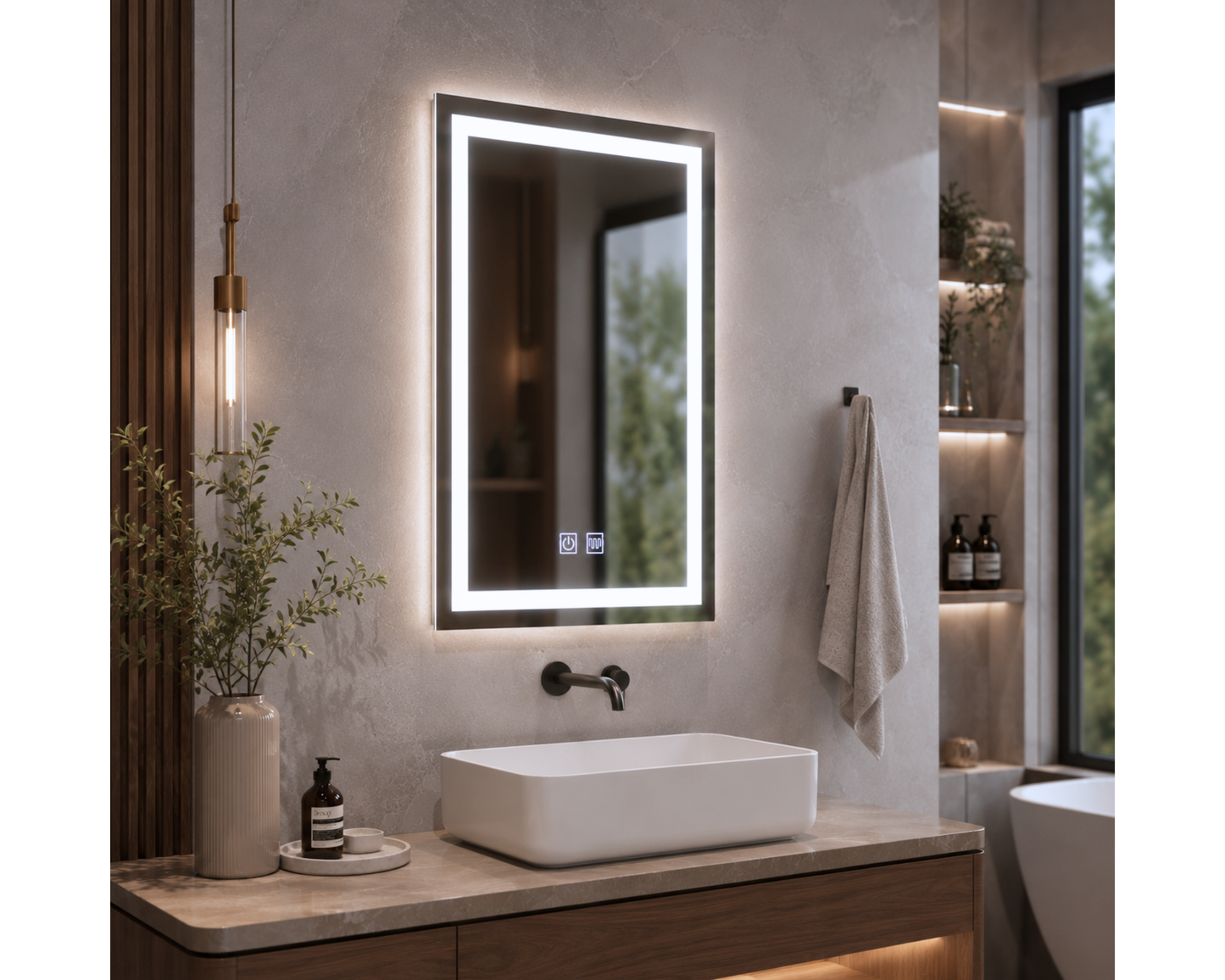 Oglinda Led Dreptunghiulara Touch, cu Functie Dezaburire E09/60x80cm