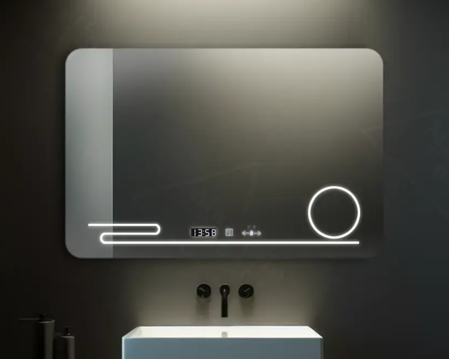 Oglinda LED Touch 100x60 cm Functie Dezaburire Colectia Marcello Funghi W36, 100x60cm