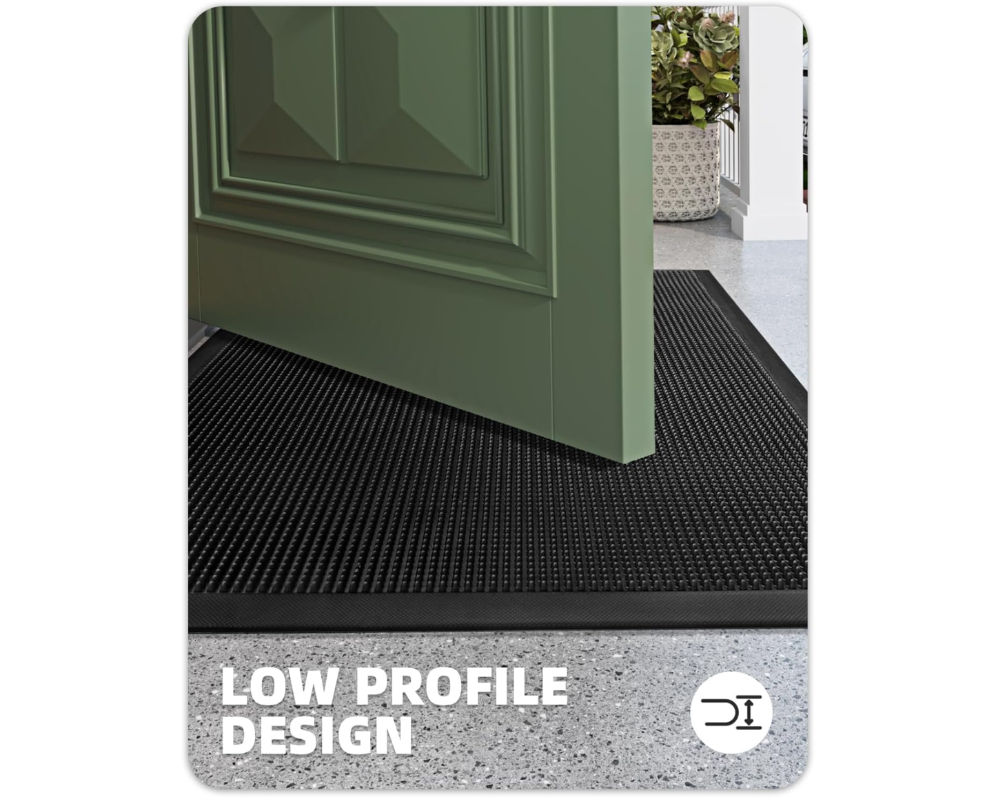 Covoras intrare cauciuc tip perie, cu Tepi, 90x60 cm, ®OPTIMDEKO, antiderapant, heavy duty, pentru exterior/interior, negru, RB008