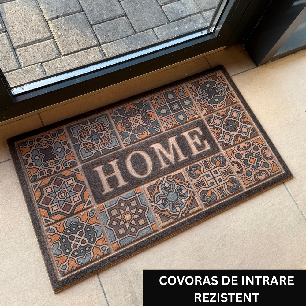 Covoras de intrare, OPTIM DEKO, Cauciuc, HOME, antiderapant, decorativ, maro, 75x43cm