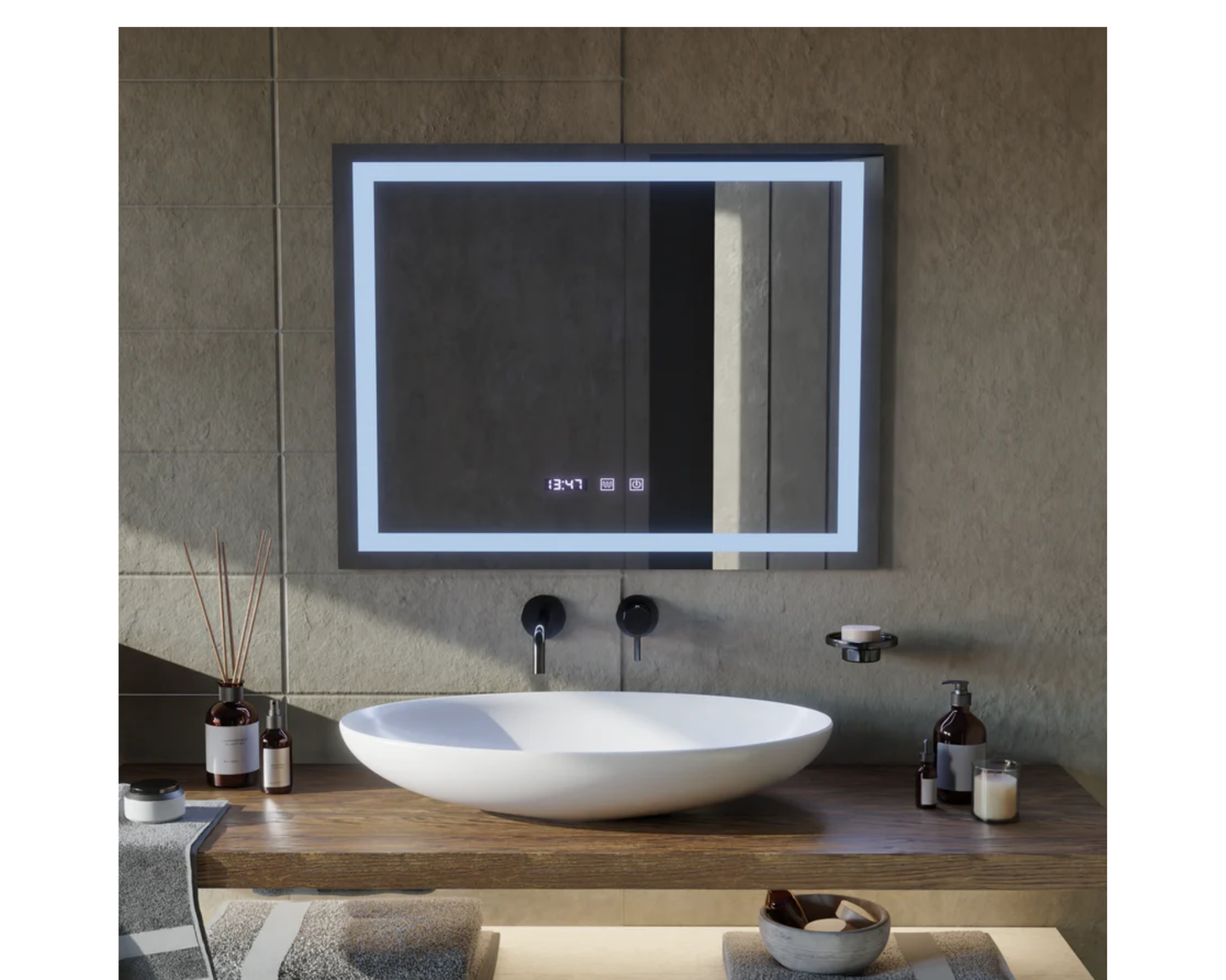 Oglinda LED Touch 80x60 cm Functie Dezaburire Colectia Marcello Funghi S09 80x60cm