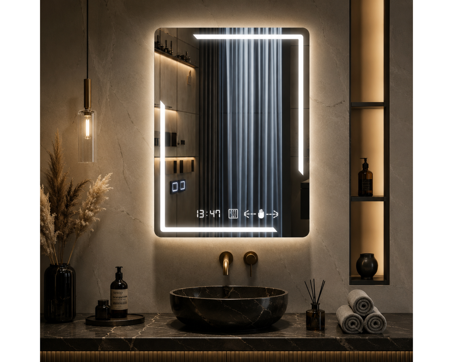 Oglinda LED Touch 60x80 cm Functie Dezaburire Colectia Marcello Funghi, model W38