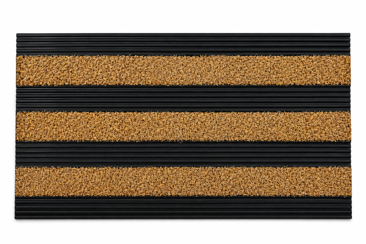 Covoras intrare cauciuc si polietilena antiderapant, maro DM05 - 75x45 cm