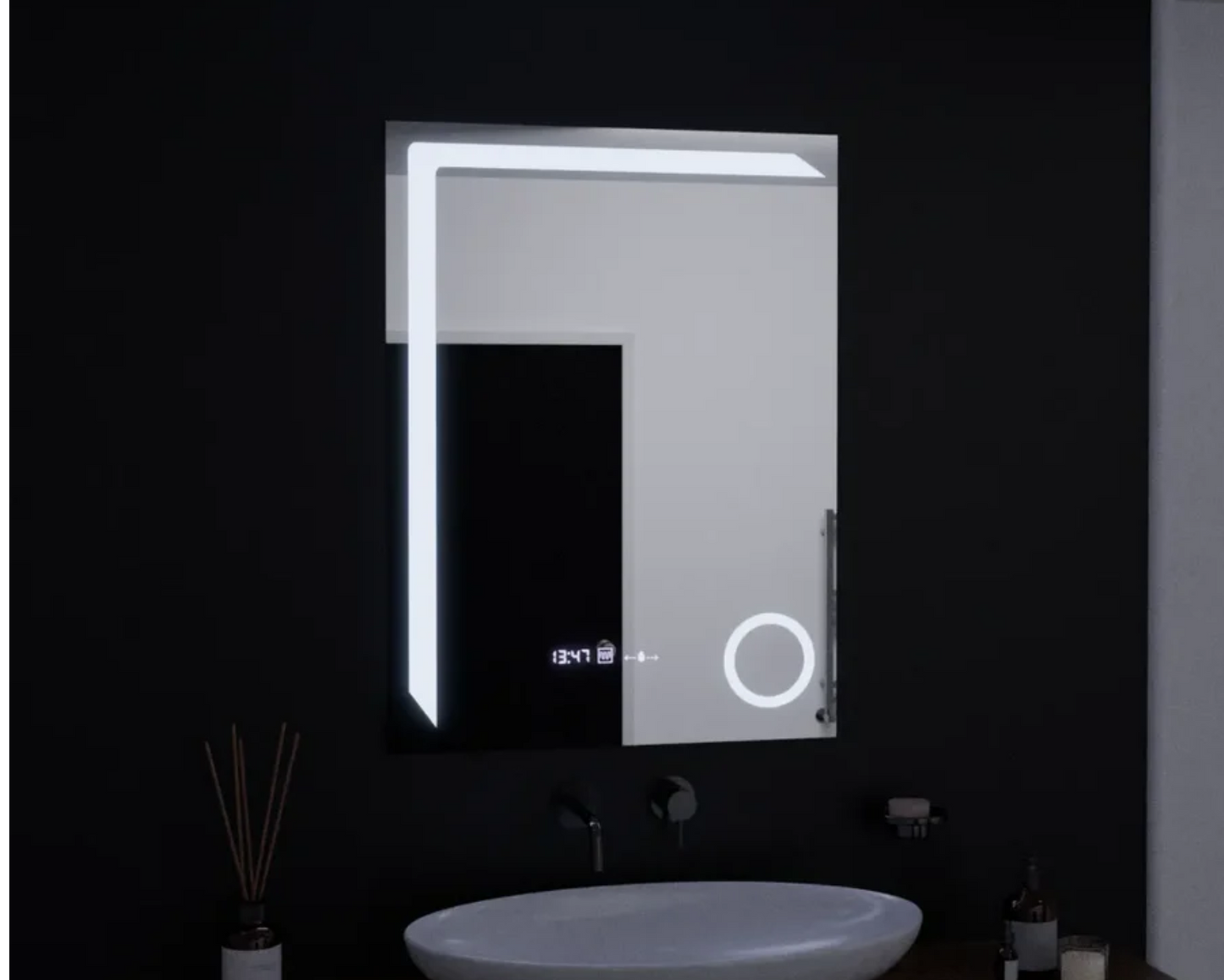 Oglinda LED Colectia Marcello Funghi Dreptunghiulara cu Functie Dezaburire si Sistem Touch, model W07/60x80cm