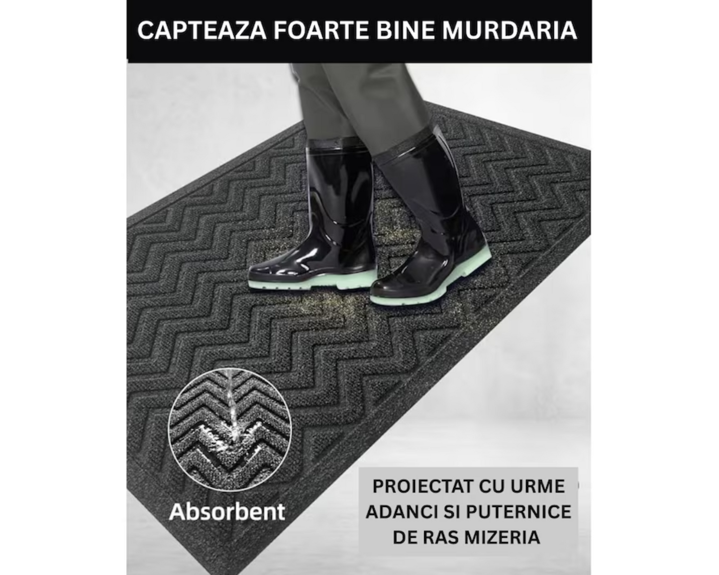 Covoras intrare Polietilena si Cauciuc Antiderapant- S099 - 90X60 cm