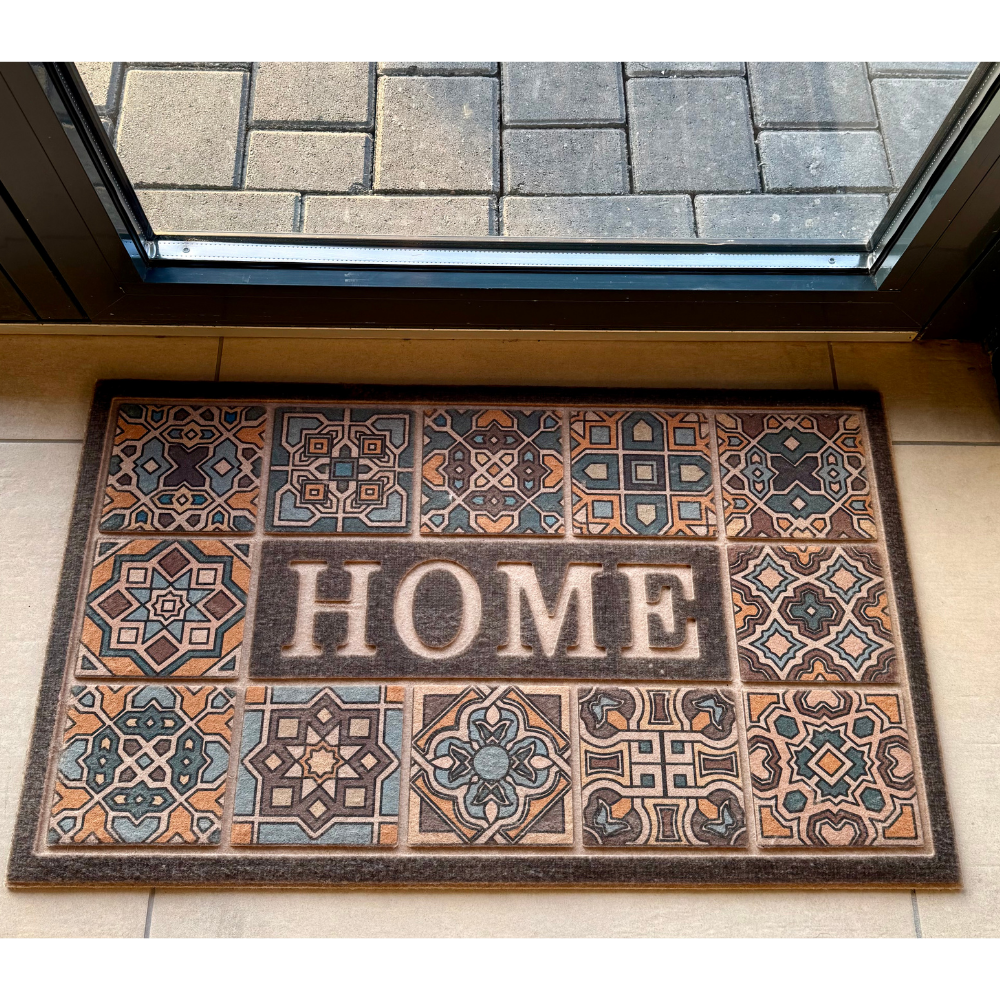 Covoras de intrare, OPTIM DEKO, Cauciuc, HOME, antiderapant, decorativ, maro, 75x43cm