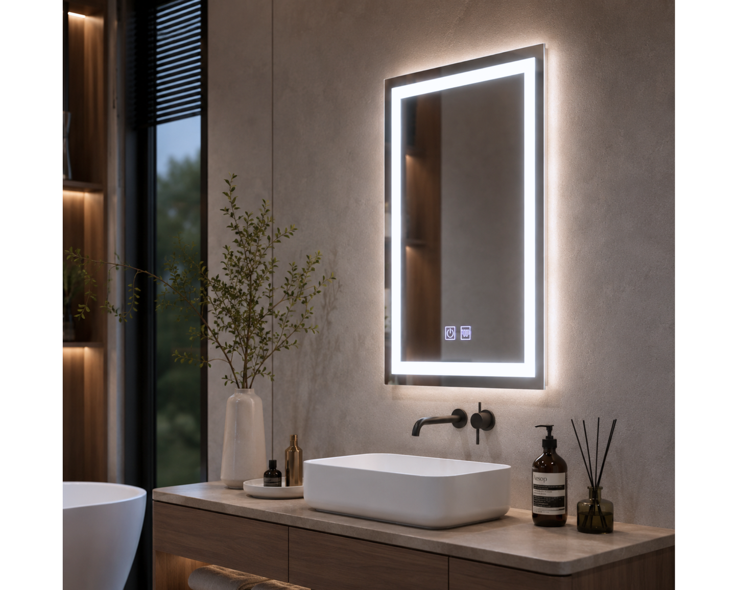 Oglinda Led Dreptunghiulara Touch, cu Functie Dezaburire E09/60x80cm
