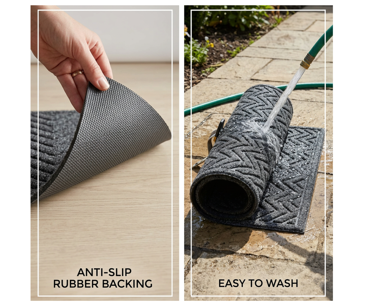 Covoras de intrare, interior & exterior ®OPTIMDEKO, 150x90 cm, anti-alunecare, foarte rezistent si durabil, Dirt Trapper, DM75 G